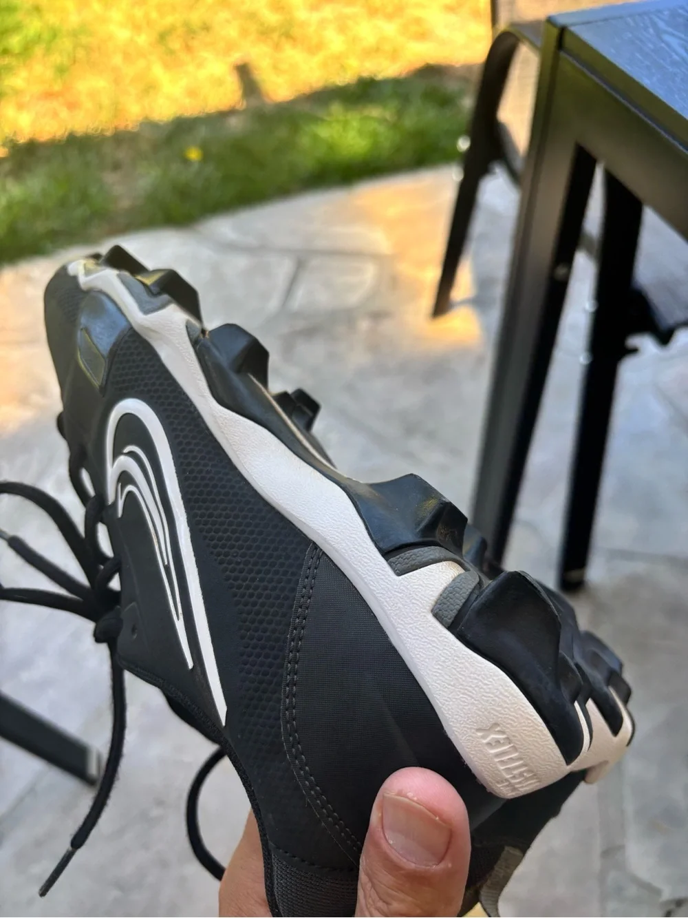 Nike Men's Black and White Football Cleats - Low Profile Traction .Size 5Y